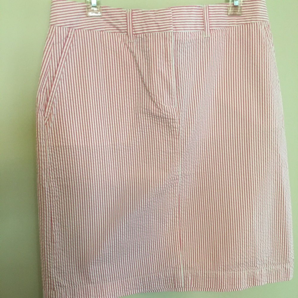 Lands End seersucker stripe skirt